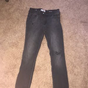 slightly distressed jeans